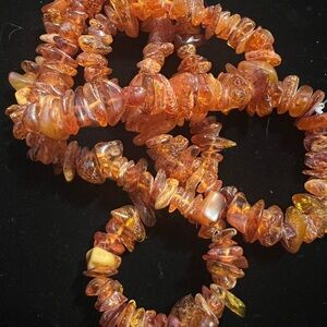 Old Amber Chip Necklace